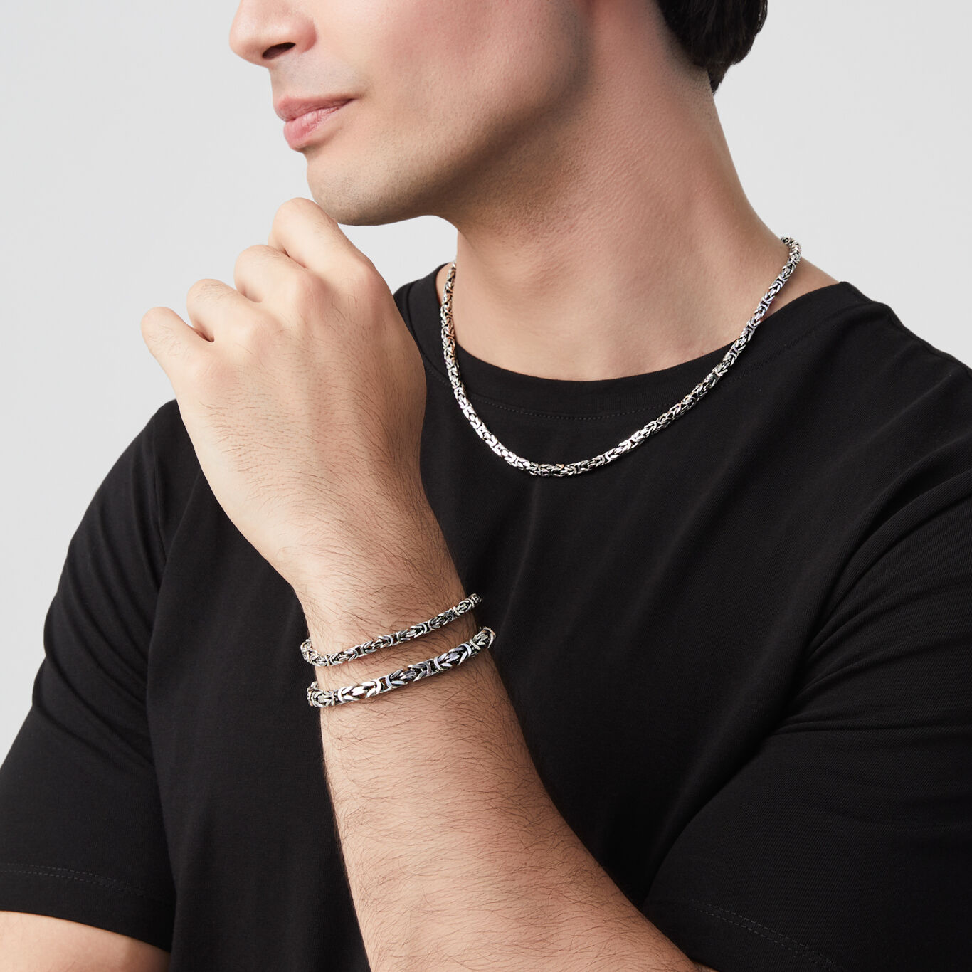 Collana Giovanni Raspini Uomo Catene Bizantina Quadra Piccola