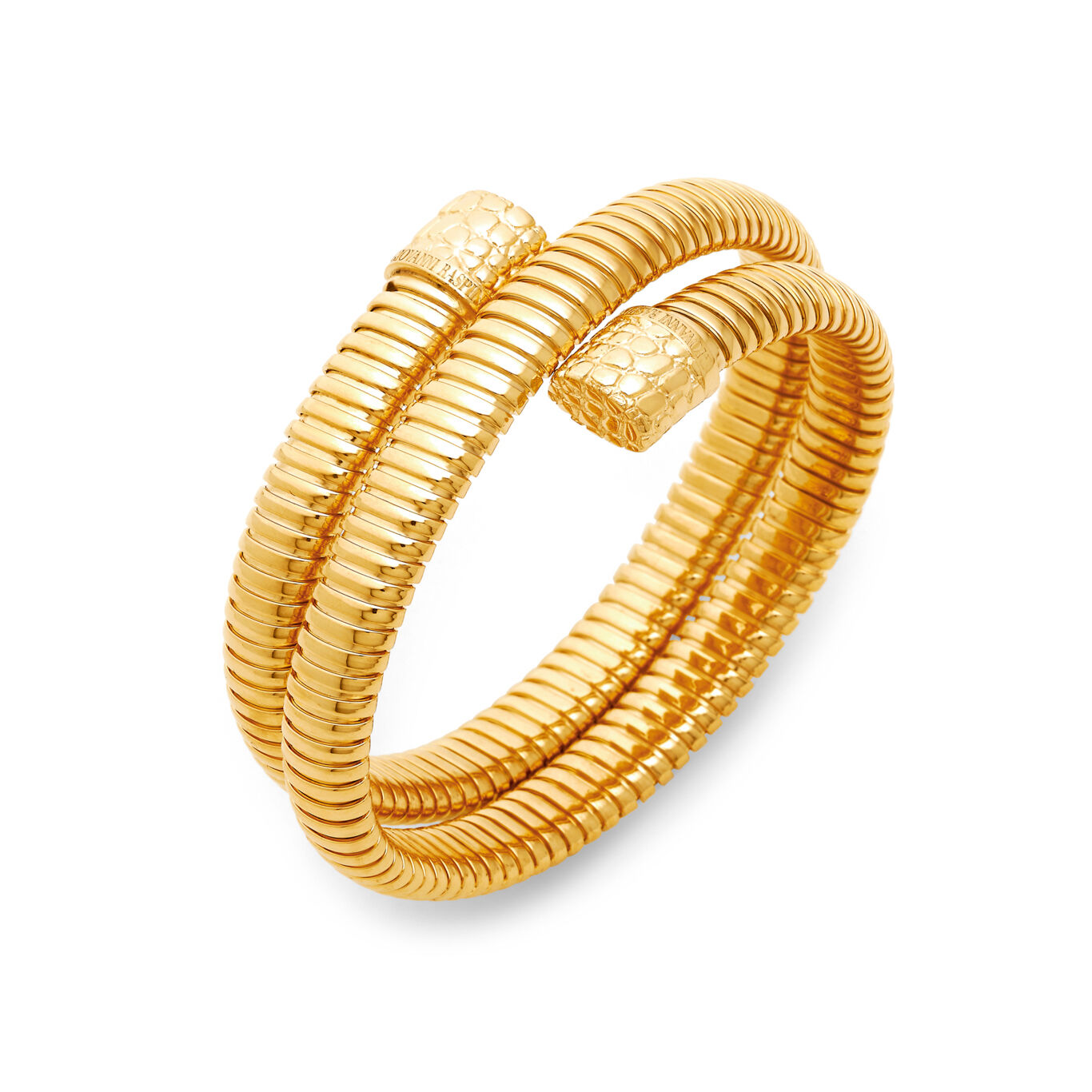 Bracciale Rigido Giovanni Raspini Golden Tubogas Croco Doppio