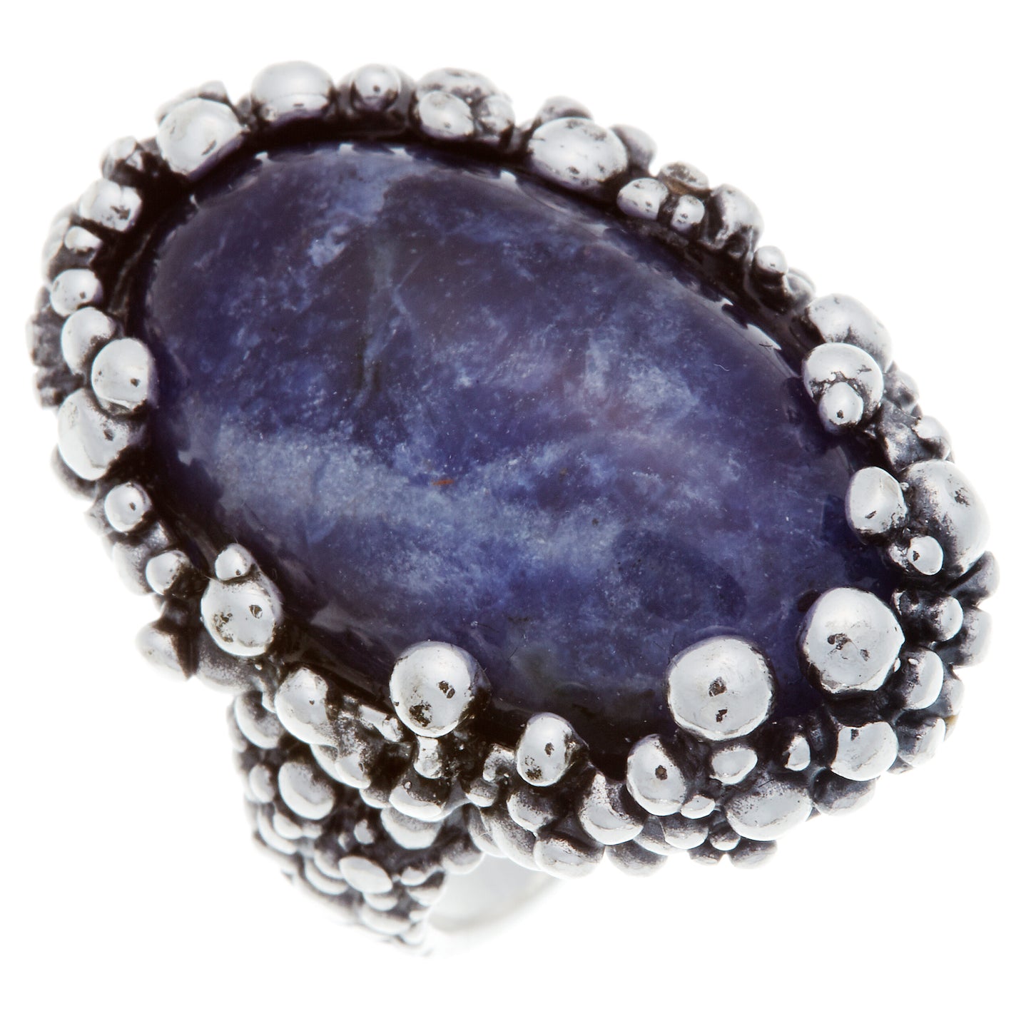 Anello Giovanni Raspini Perlage & Intrecci Cristallo Rocca Sodalite - Misura 14