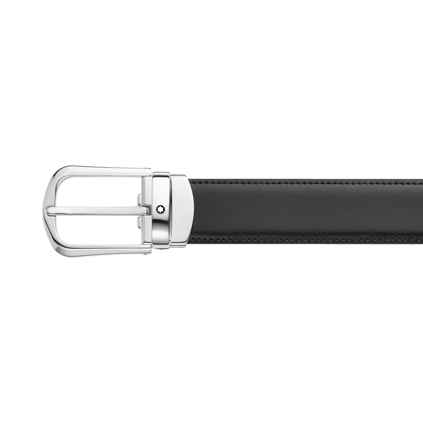 Cinture Montblanc Classic Line Cintura Fibbia Tonda Finitura Palladio Lucido