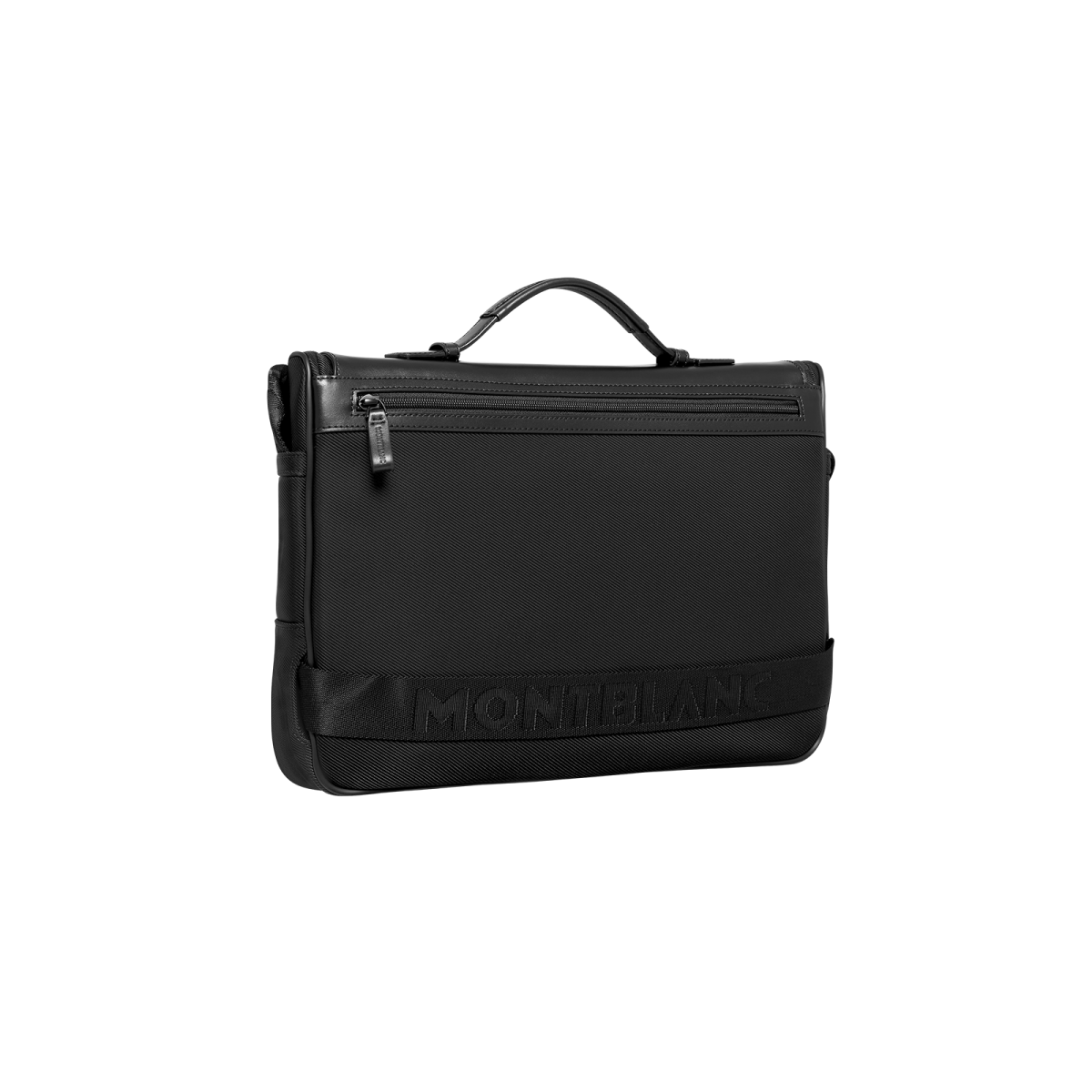 Borse Lavoro Montblanc Nightflight Messenger Medium In Pelle Nera
