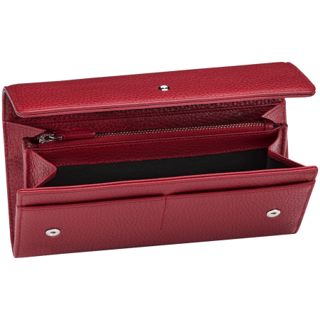 Portafogli Montblanc Meisterstuck Soft Grain Portafoglio 10 Scomparti In Pelle Rossa
