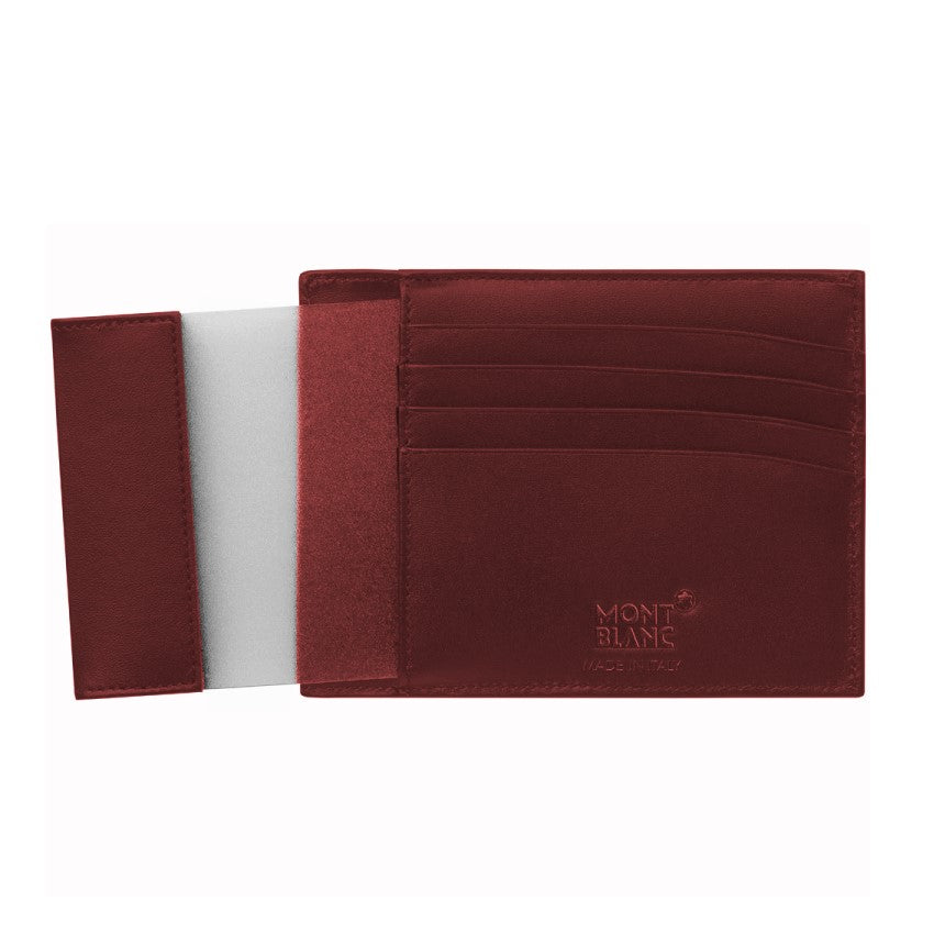Portacarte Di Credito Montblanc Meisterstuck 4 Scomparti Pelle Bordeaux