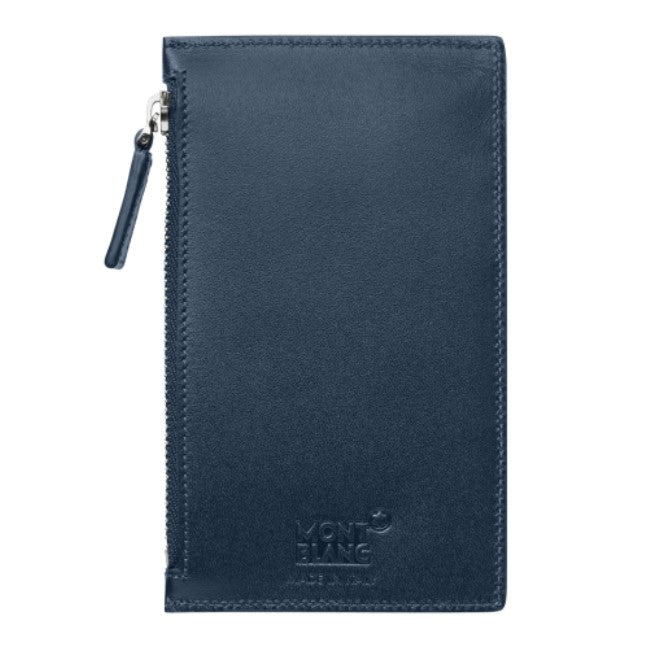 Portacarte Di Credito Montblanc Meisterstuck 5 Scomparti Pelle Blu Navy