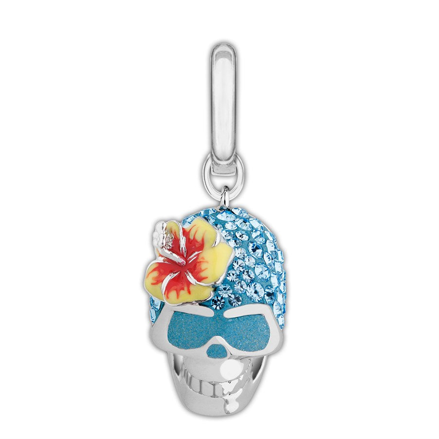 Charms Swarovski Blue Skull Charm