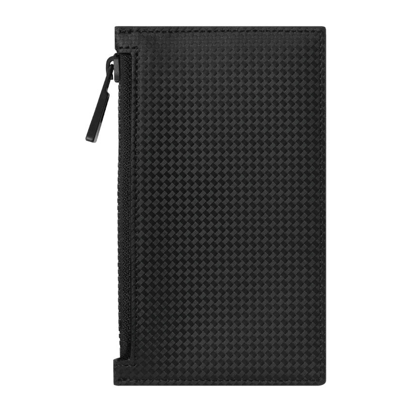 Portacarte Di Credito Montblanc Extreme 2.0 5 Scomparti Pelle Nera Effetto Carbonio Con Cerniera