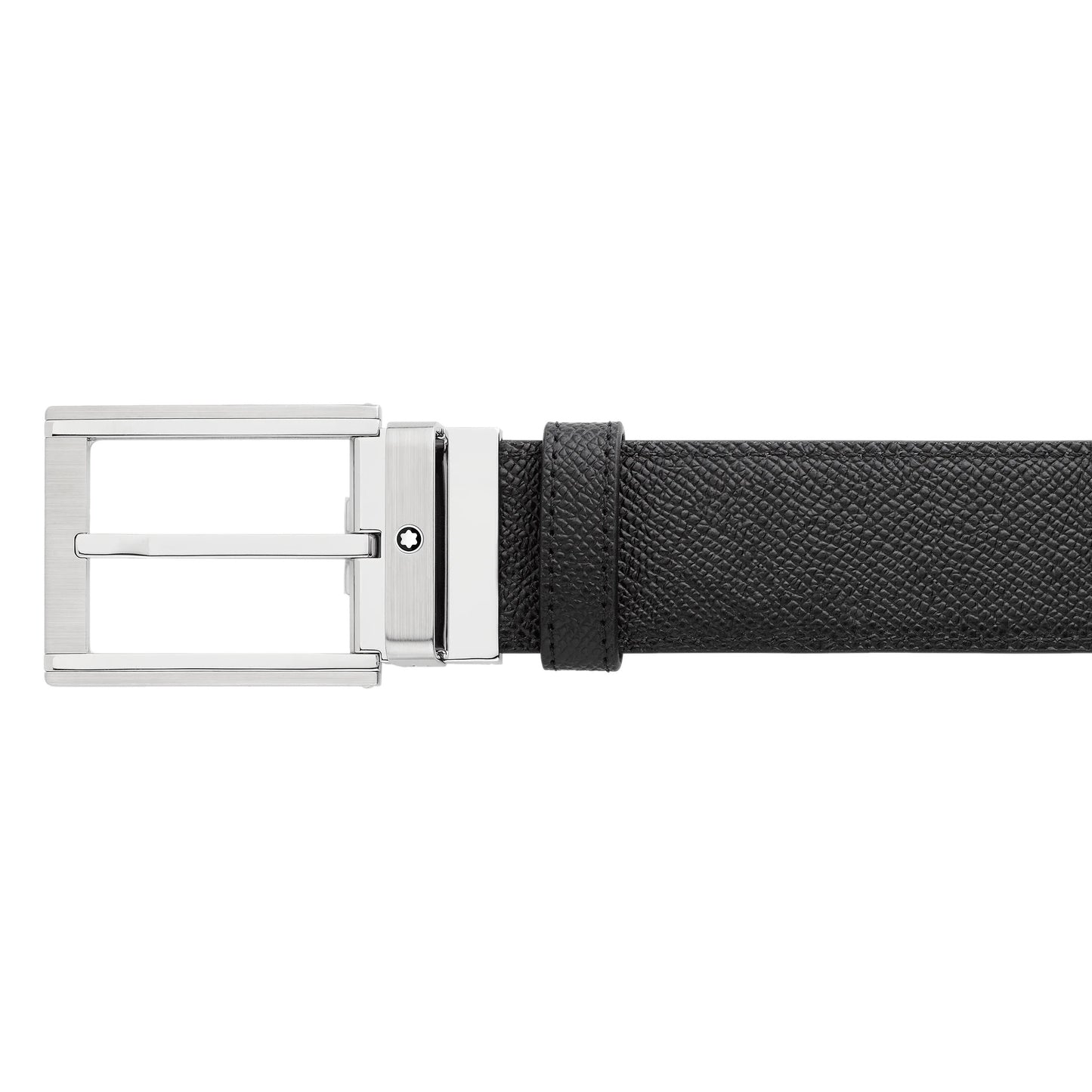 Cinture Montblanc Belt-Rect Shiny&Matt Cintura Reversibile Pelle Nera Nabuk Marrone