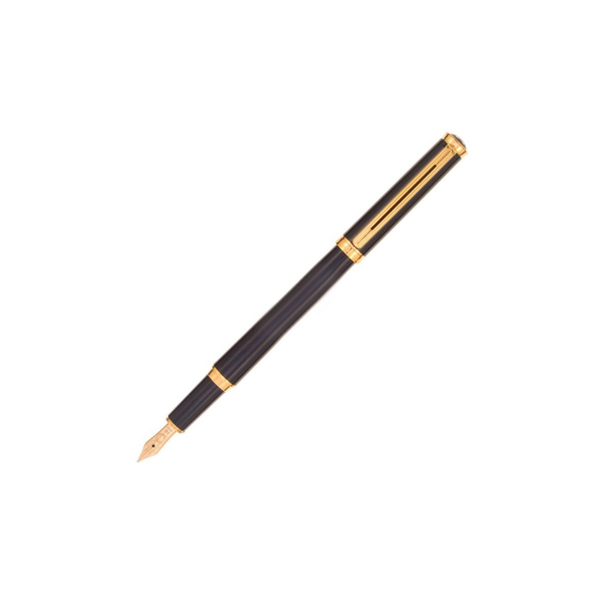 Penne Stilografiche Montblanc Noblesse Penna Stilografica Corpo Smalto Nero Finiture Placcate Oro