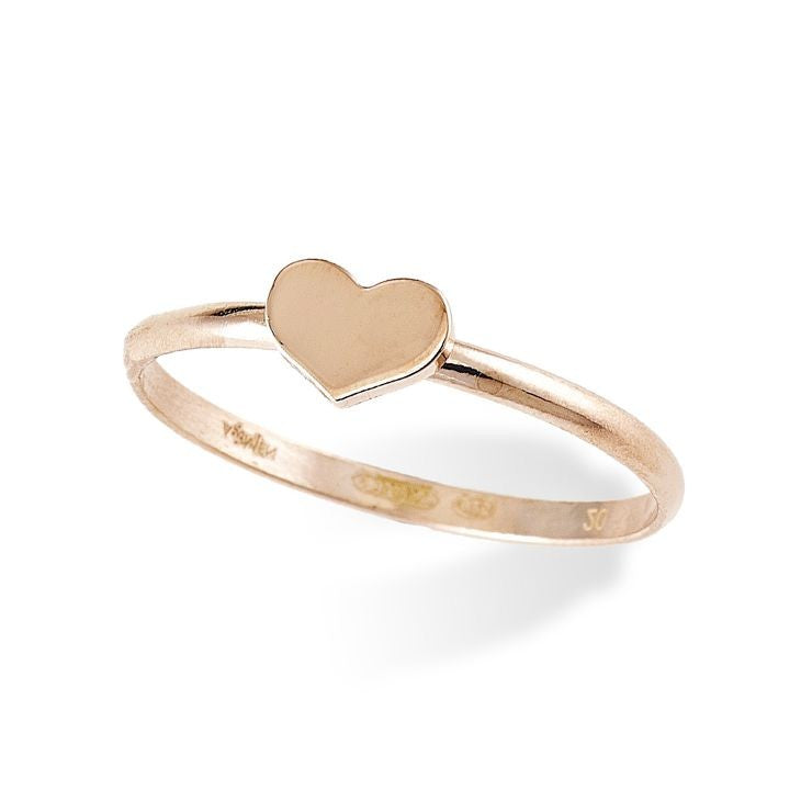 Anello Amen Prega Ama Argento Rosato Cuore - Misura 14