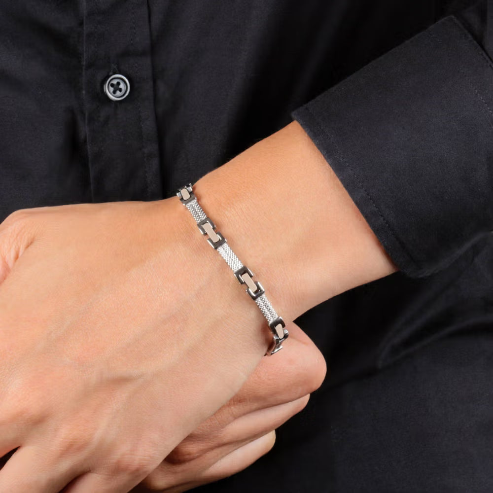 Bracciale Uomo Morellato Cross Acciaio/Pvd Oro Rosa