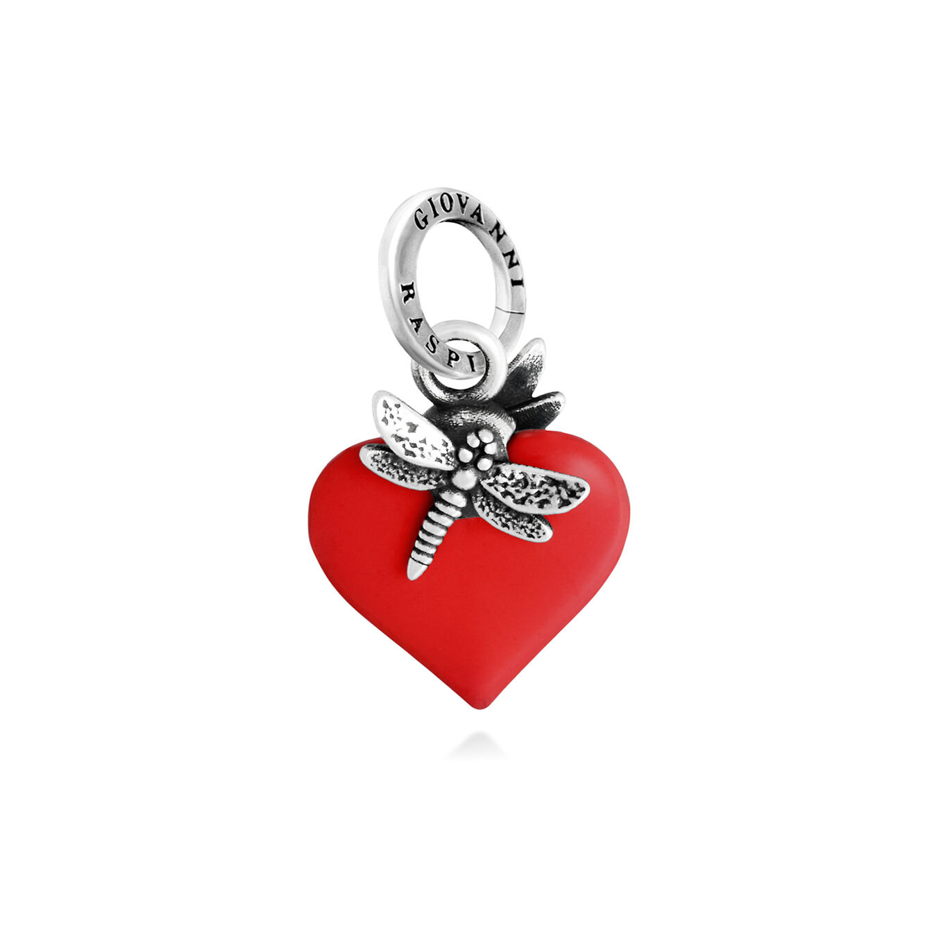 Charm Giovanni Raspini Cuore Libellula Rosso