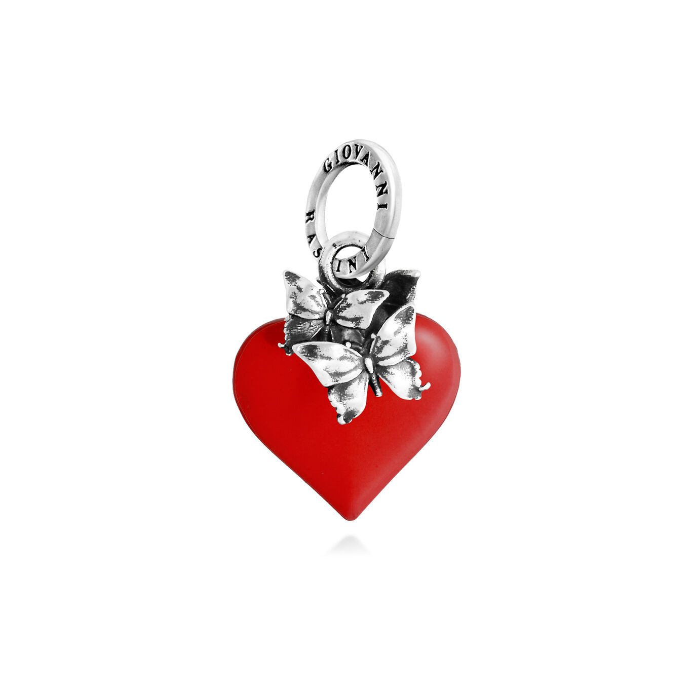 Charm Giovanni Raspini Cuore Farfalle Rosso