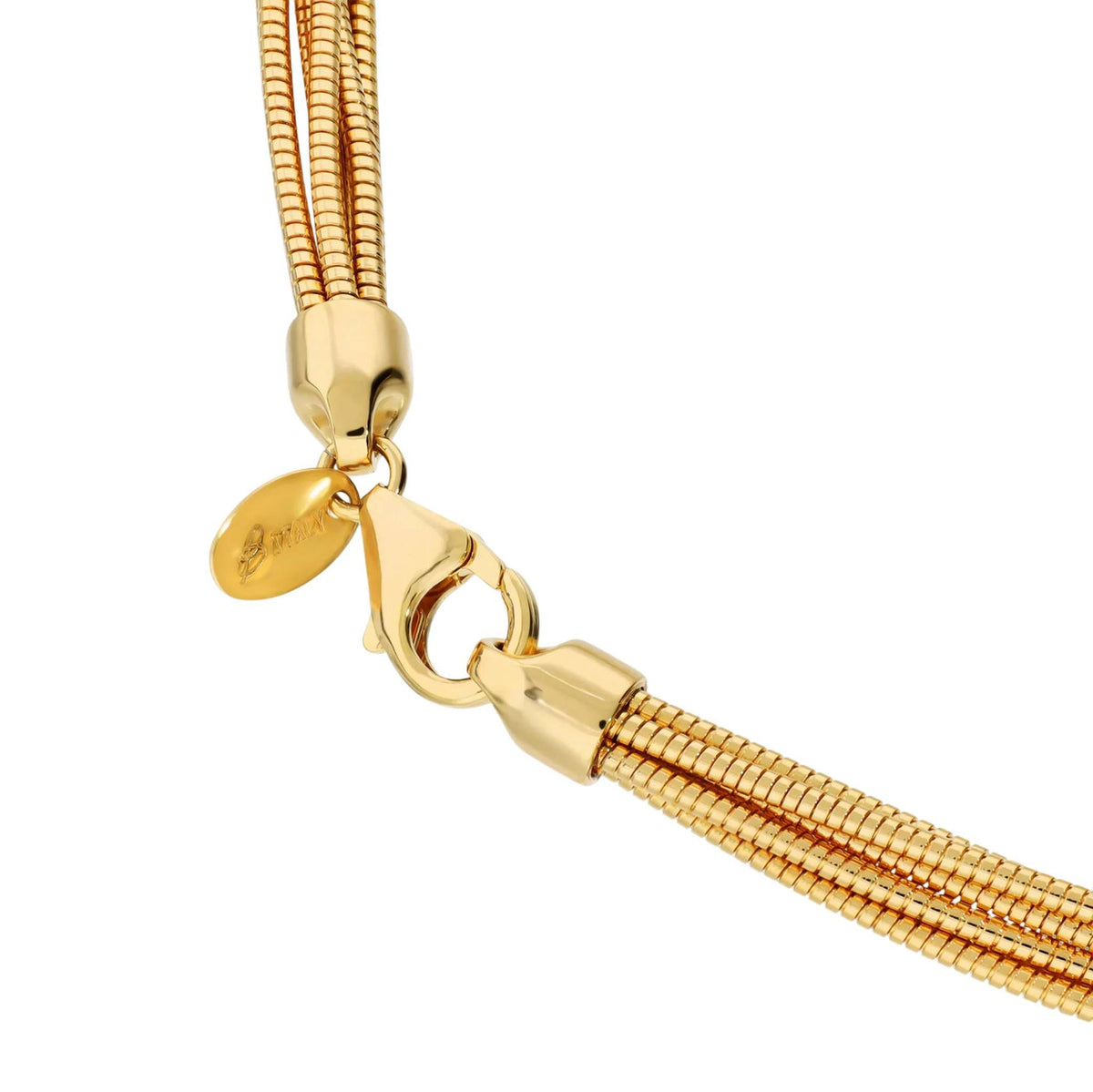 Collana Multifilo Etrusca Gioielli Lega Golden Placcata Oro Catene Tubogas,Regolabile