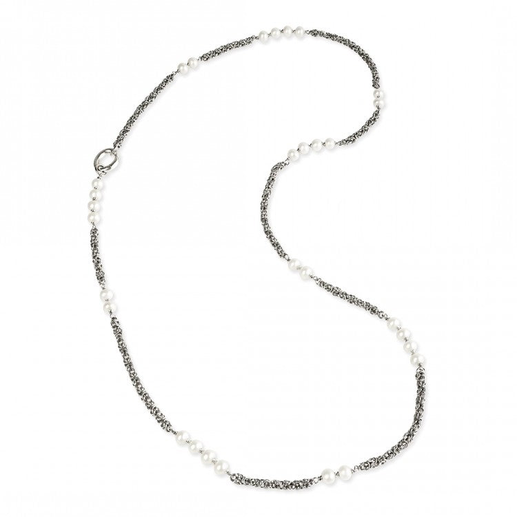 Collana Chanel Gerardo Sacco in Argento Maglia Bizantina Perle