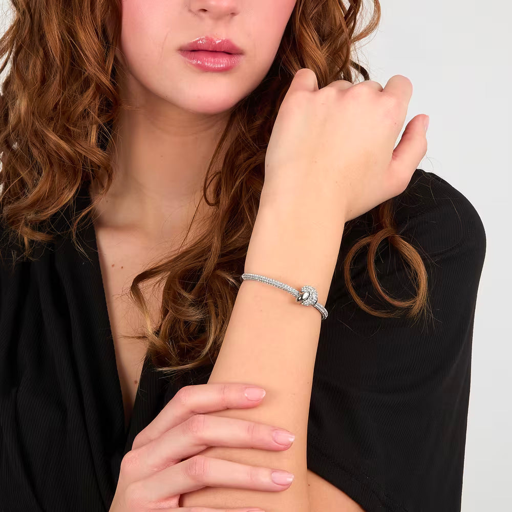 Bracciale Rigido Morellato Legame Acciaio Aperto Sotto Cristalli E Nodo Centrale