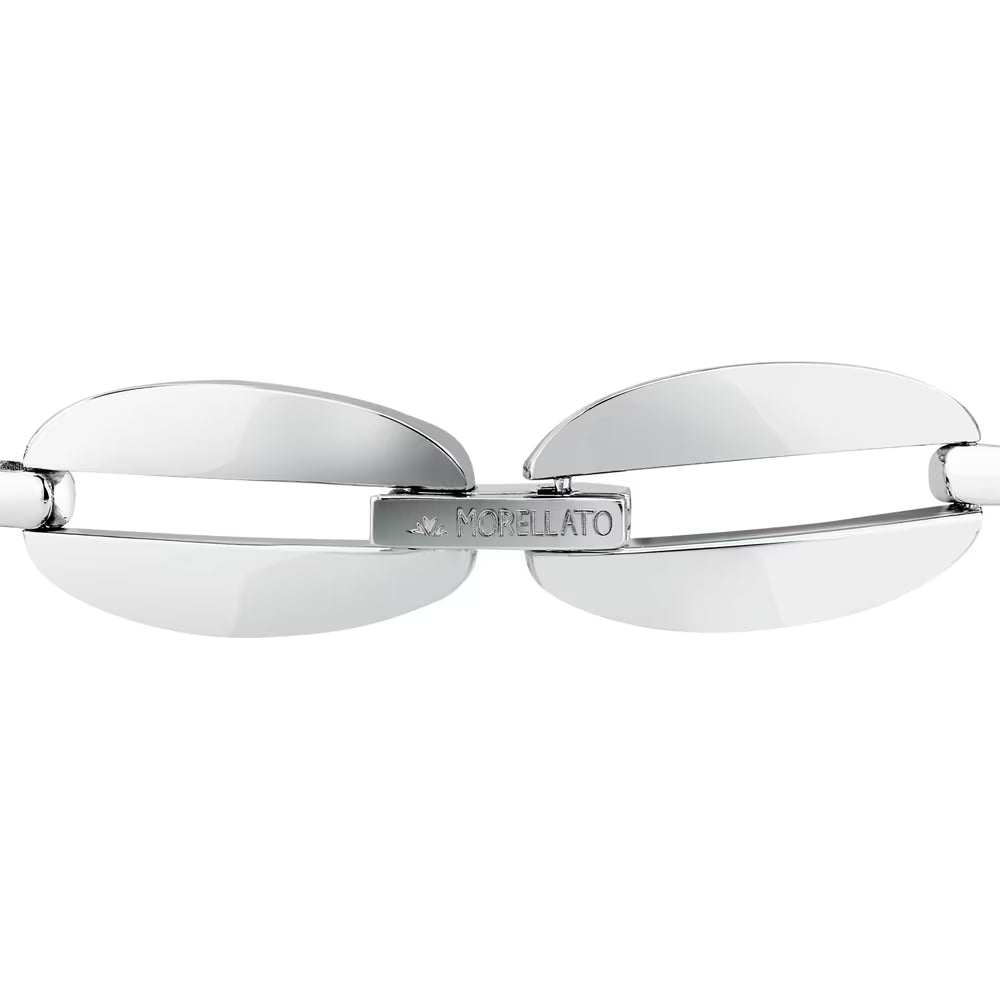 Bracciale Morellato Trame Argento Maglie Ovali Lucide Alternate Con Zirconi