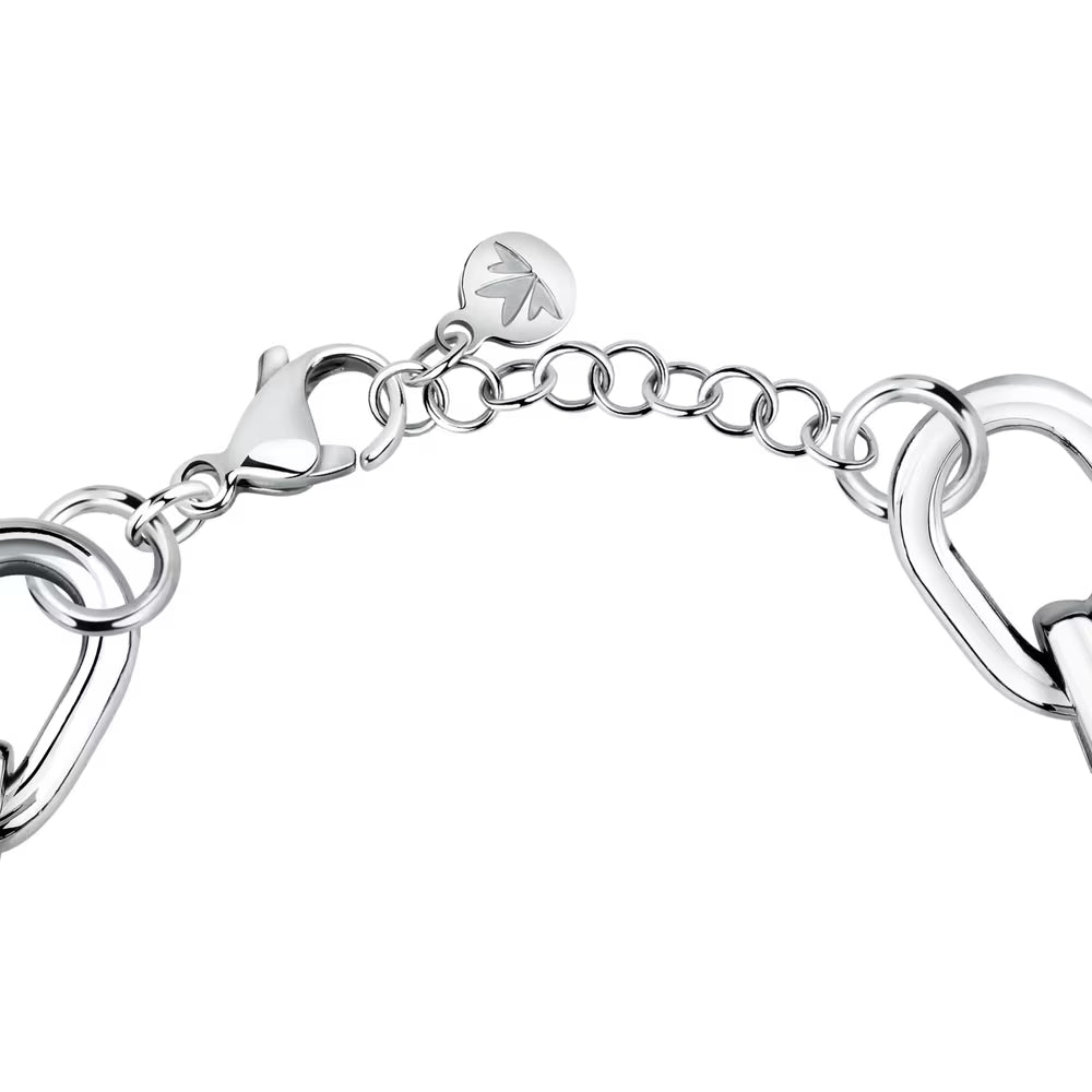 Bracciale Morellato Vintage Bold Acciaio Maglie Ovali Rilegate Elemento Doppia Fascia