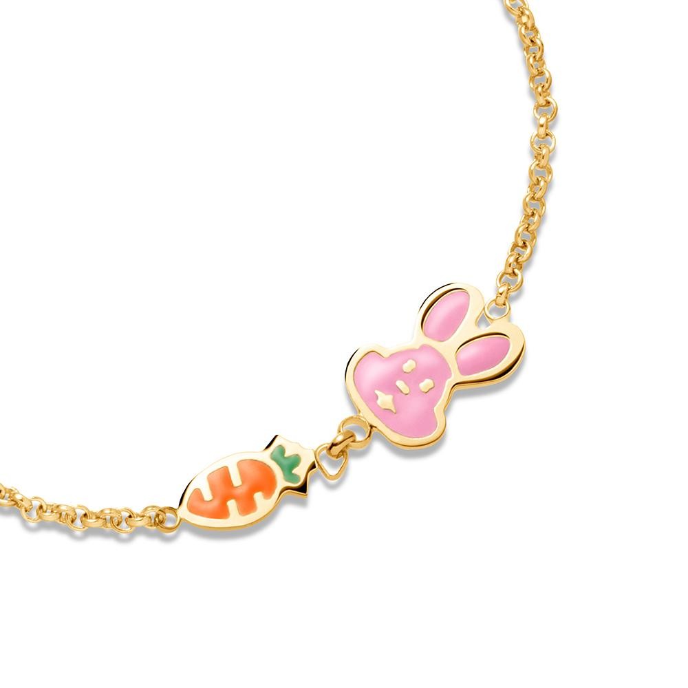 Bracciale Iebebé PrimeGioie Fortuna Oro 9 Kt Coniglietto Carota