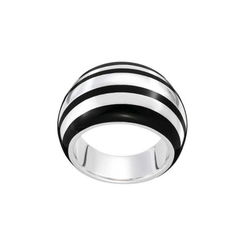 Anello Montblanc Star Argento Resina Nera - Misura 54