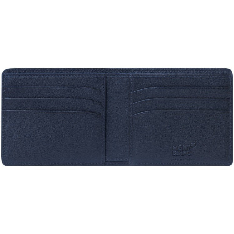 Portafogli Montblanc Meisterstuck Portafoglio 6 Scomparti Pelle Sfumata Blu Navy Scura