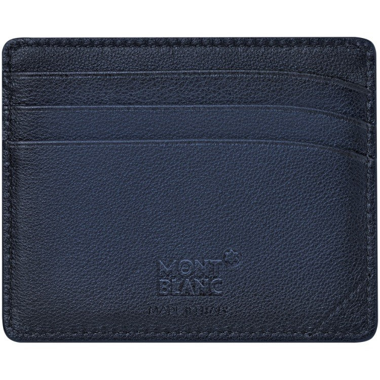Portacarte Di Credito Montblanc Meisterstuck Sfumato 6 Scomparti Pelle Blu Navy