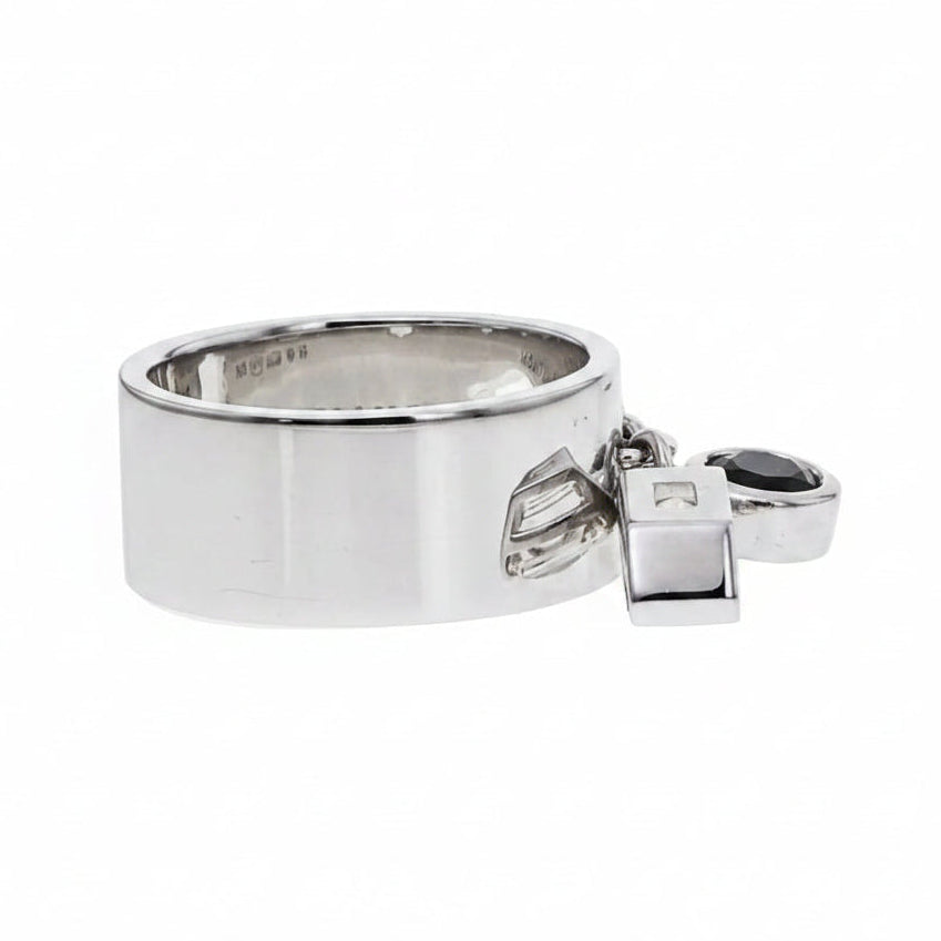 Anello a Fascia Montblanc Boheme Charms Onice e Cristallo Taglio Paramount - Misura 54