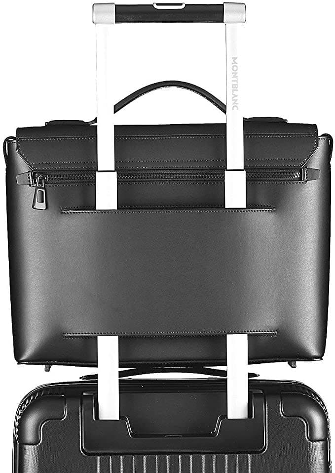 Borse Lavoro Montblanc Extreme 2.0 Cartella 1 Manico Pelle Nera Effetto Carbonio Apertura Frontale