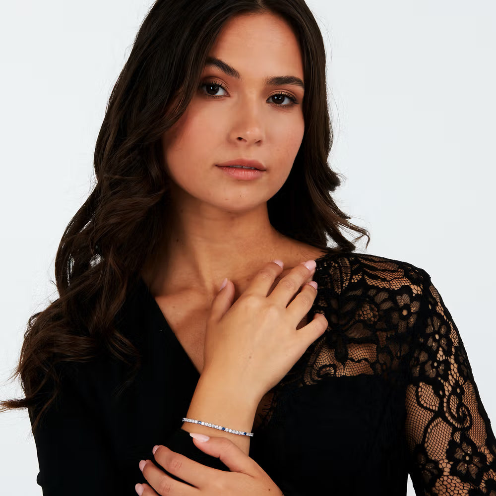 Bracciale Morellato Tesori Argento Tennis Zirconi Bianchi/Blu