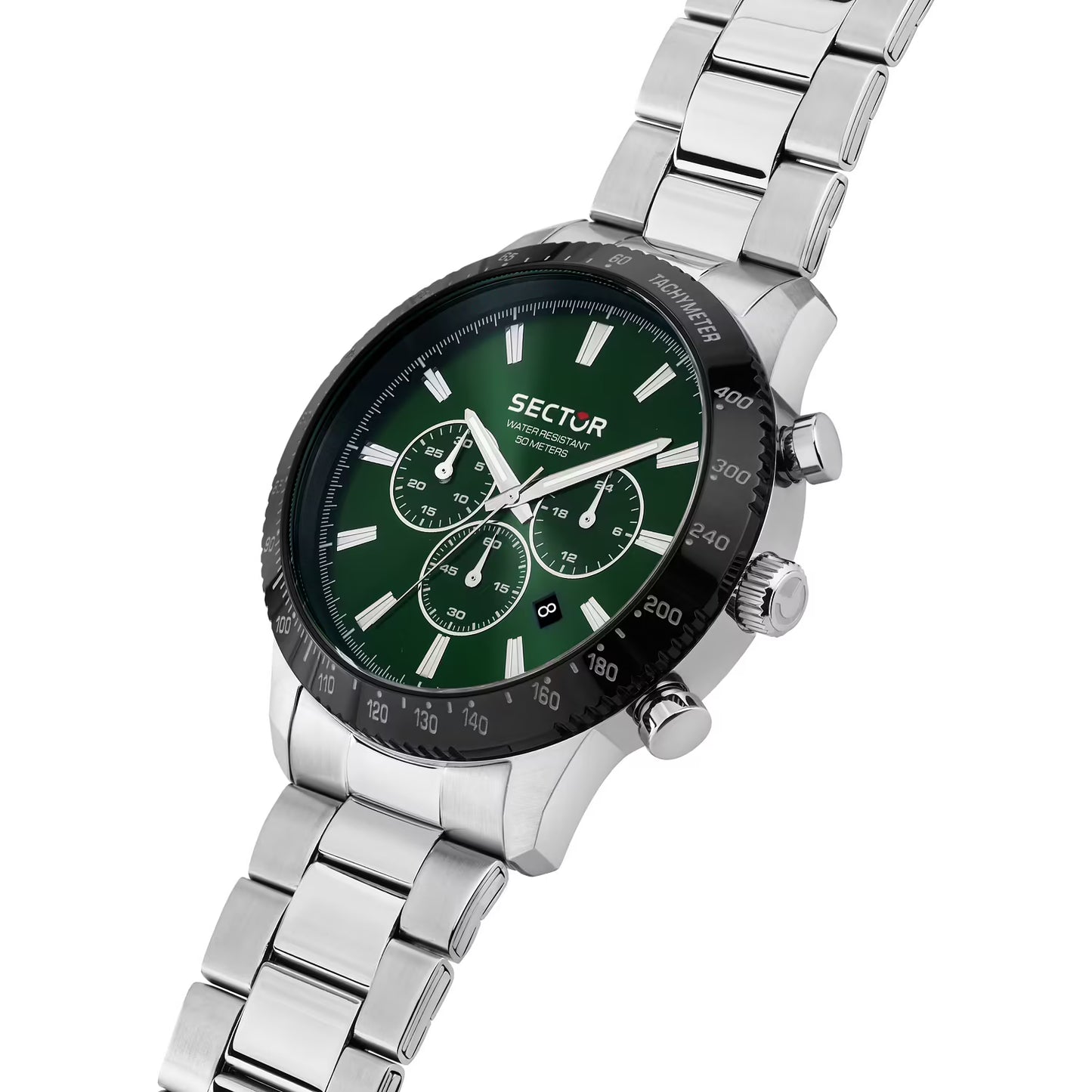 Orologio Sector 270 Chrono 45 mm Acciaio Braccialato Verde