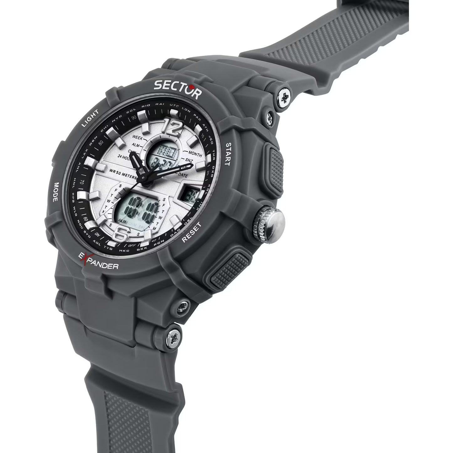 Orologio Sector Ex-09 50 mm Policarbonato Grigio