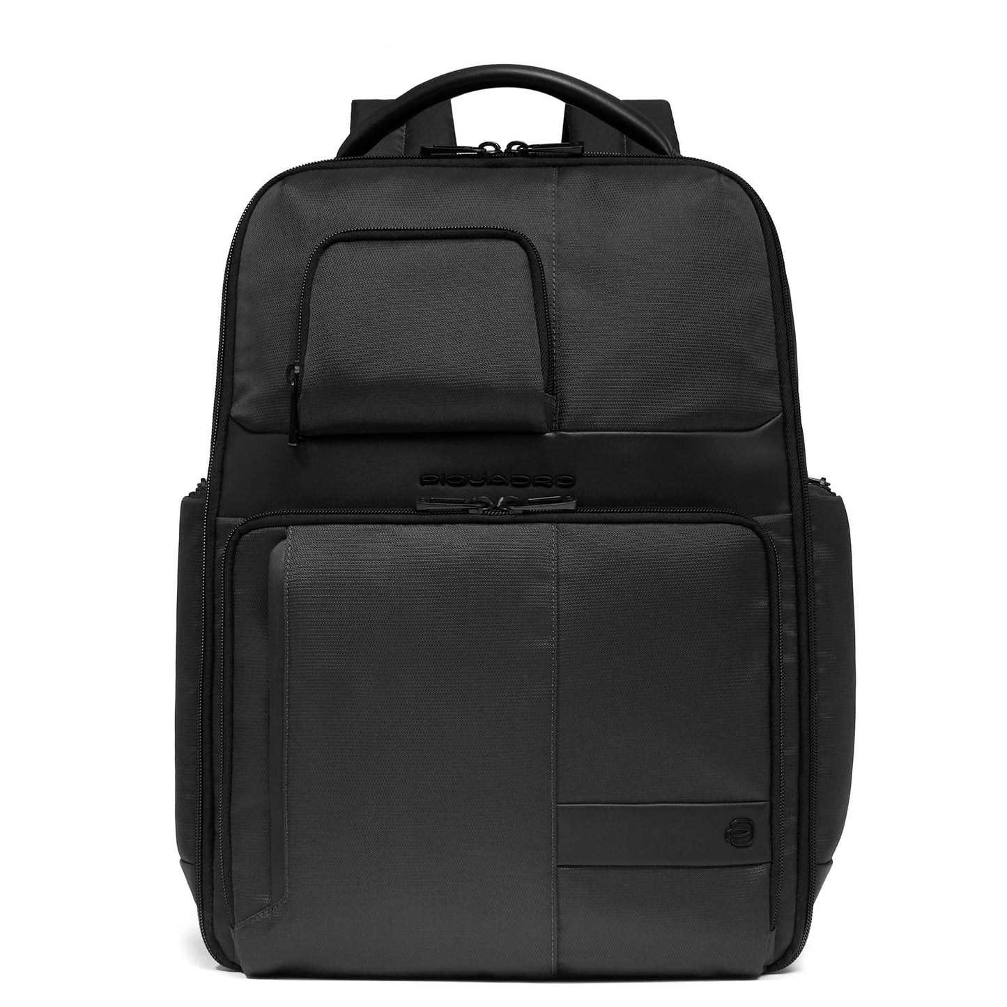 Zaini Piquadro Zaino Uomo Grande Porta Pc Ipad Tessuto ed Inserti Pelle Nera