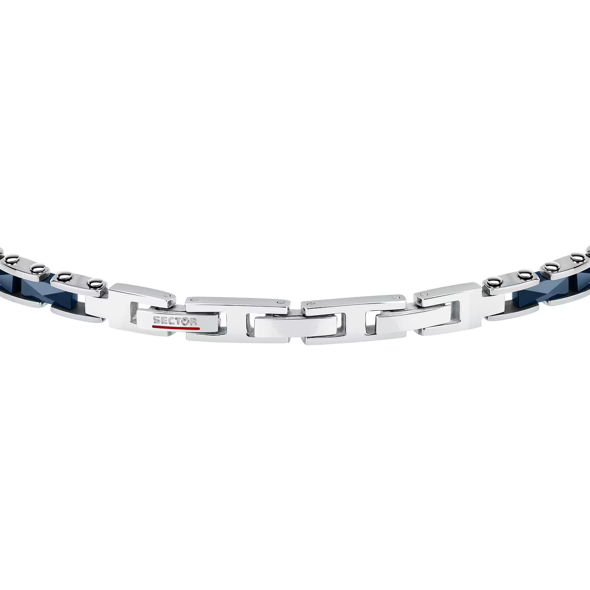 Bracciale Uomo Sector Ceramic Acciaio/Ceramica Blu Piastrina Centrale