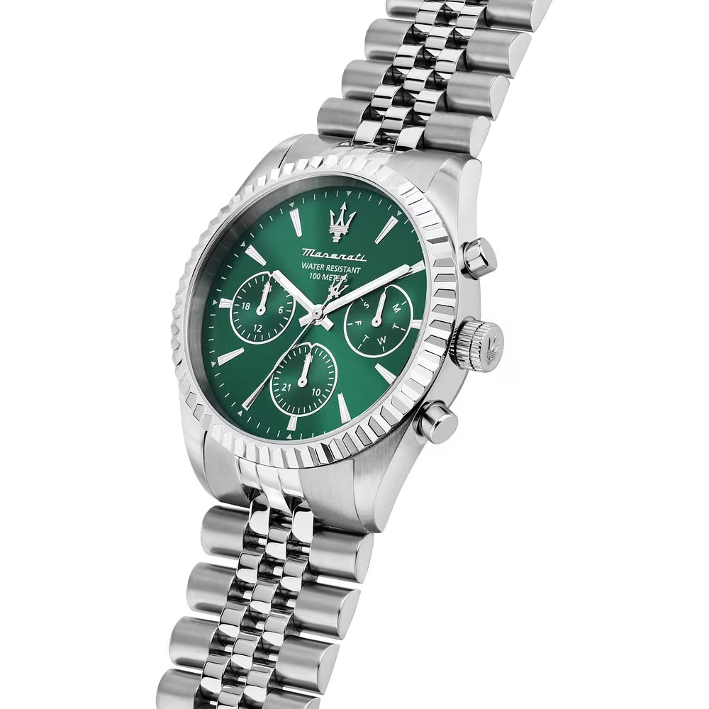 Orologio Maserati Competizione Chrono 41 Mm Acciaio Braccialato Verde