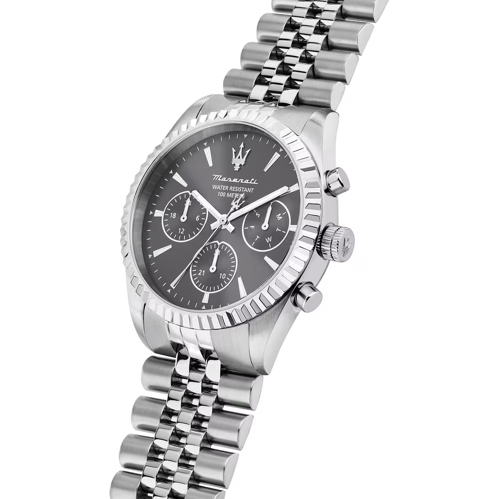 Orologio Maserati Competizione Chrono 41 Mm Acciaio Braccialato Grigio