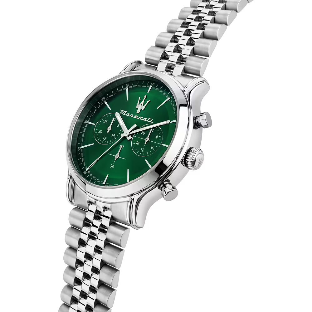 Orologio Maserati Epoca Chrono 42 Mm Acciaio Braccialato Verde