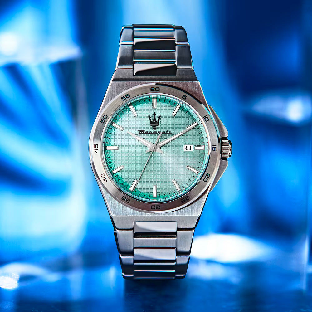 Orologio Maserati Velocità Slim 40 Mm Acciaio Braccialato Quadrante Azzurro