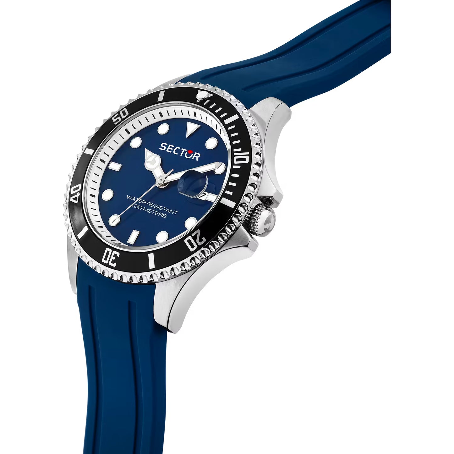 Orologio Sector 230 43 mm Acciaio Cinturino Silicone Blu