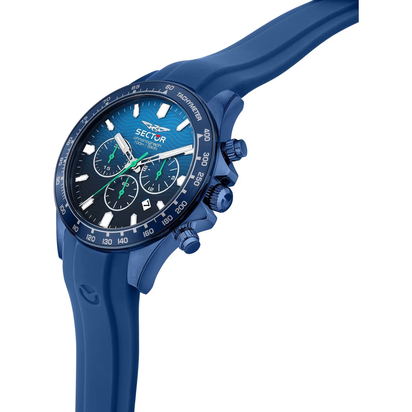 Orologio Sector 230 Water Chrono 43 Mm Pvd Blu Gomma Quadrante Azzurro/Blu