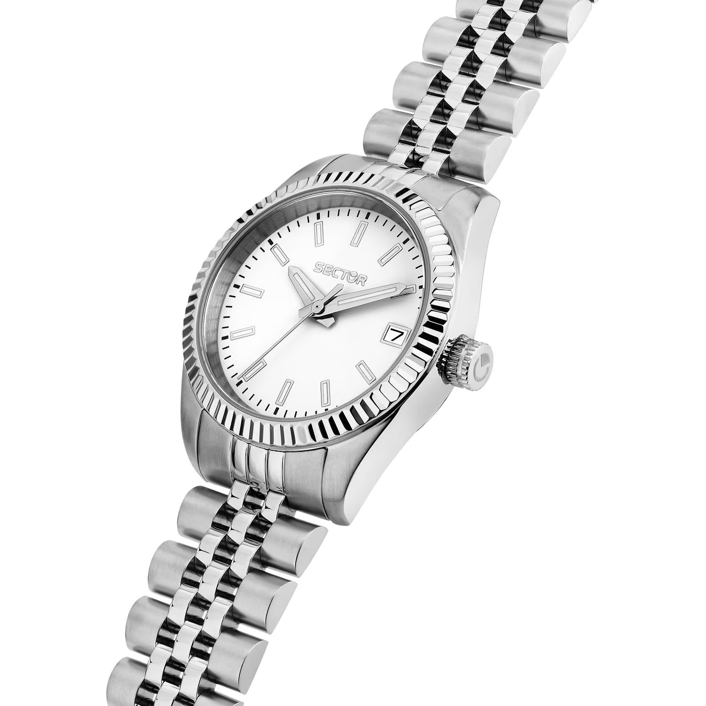 Orologio Donna Sector 240 Lady 32 Mm Acciaio Braccialato Bianco