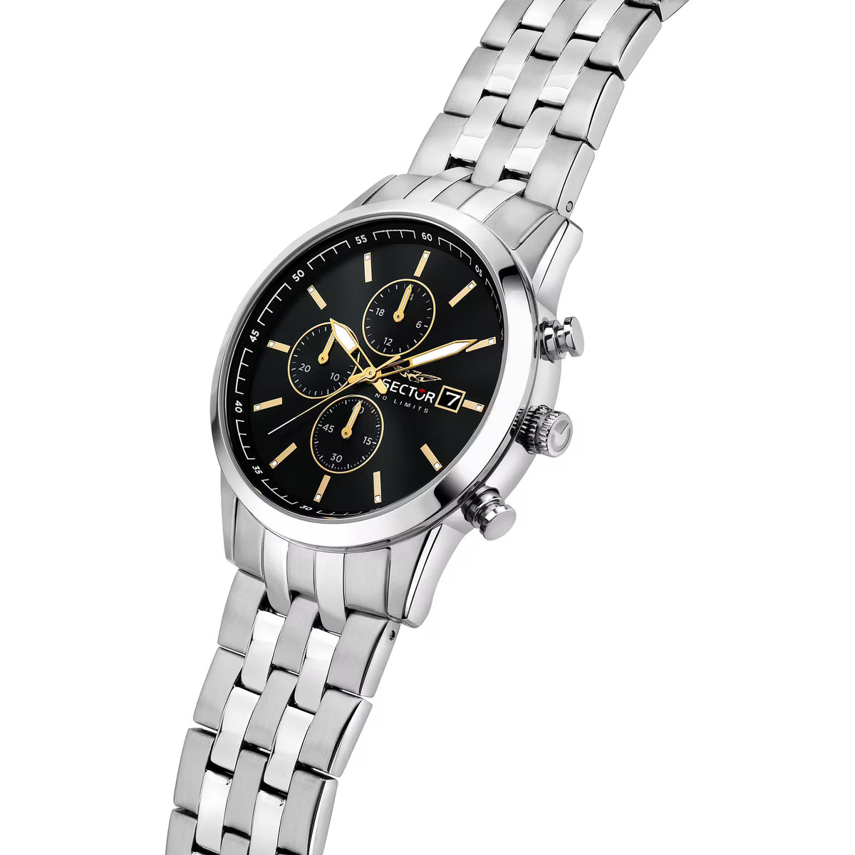 Orologio Sector 660 Chrono 42 Mm Acciaio Braccialato Nero