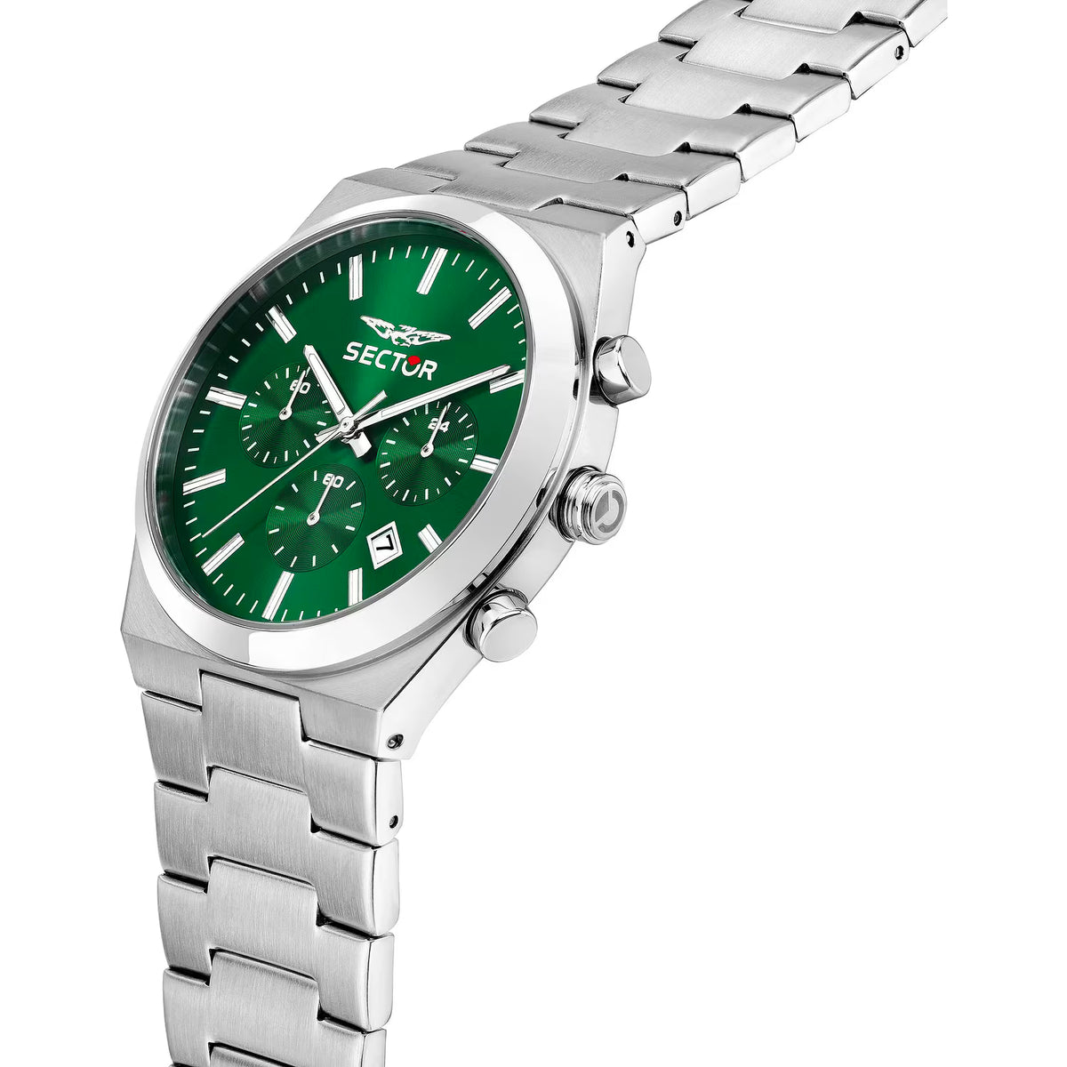 Orologio Sector C300 Chrono 42 Mm Acciaio Braccialato Satinato Verde