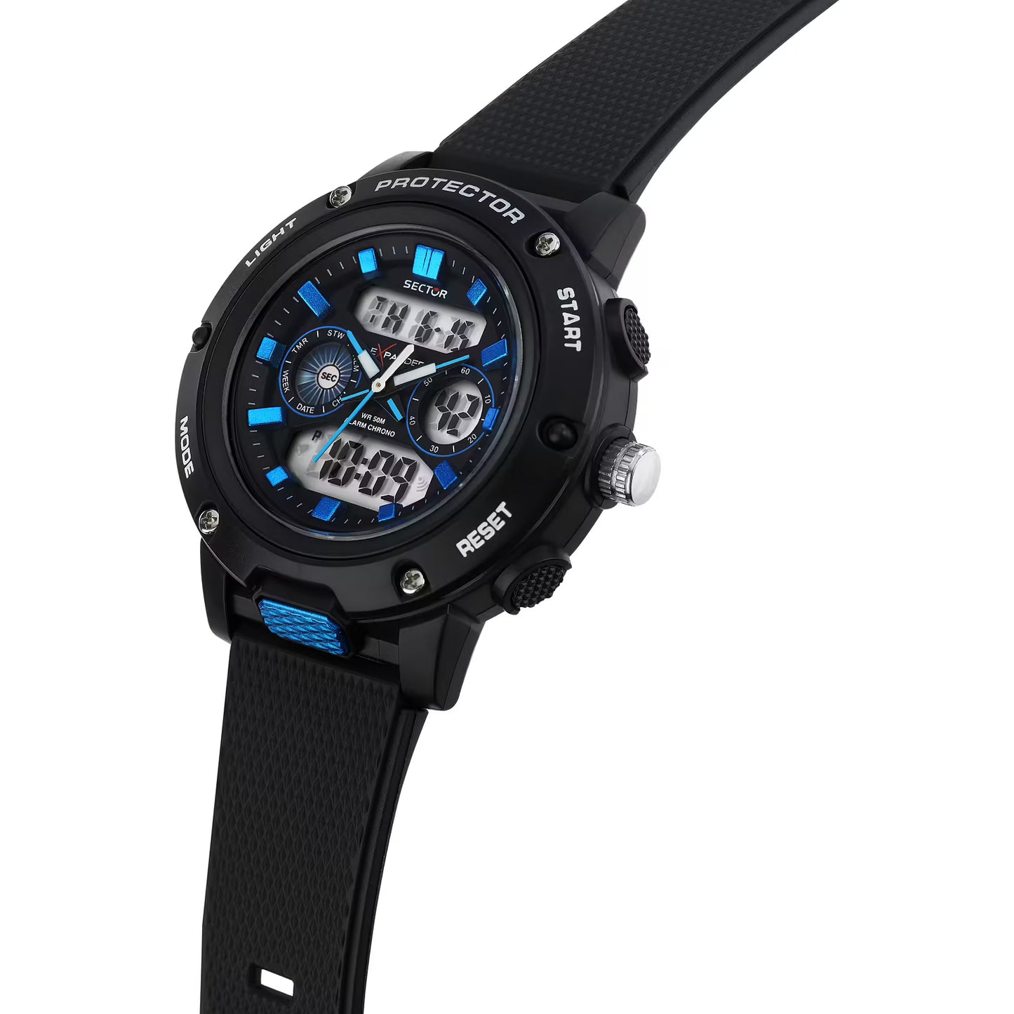 Orologio Sector Ex-45 Analogico Digitale 43 mm Policarbonato Nero