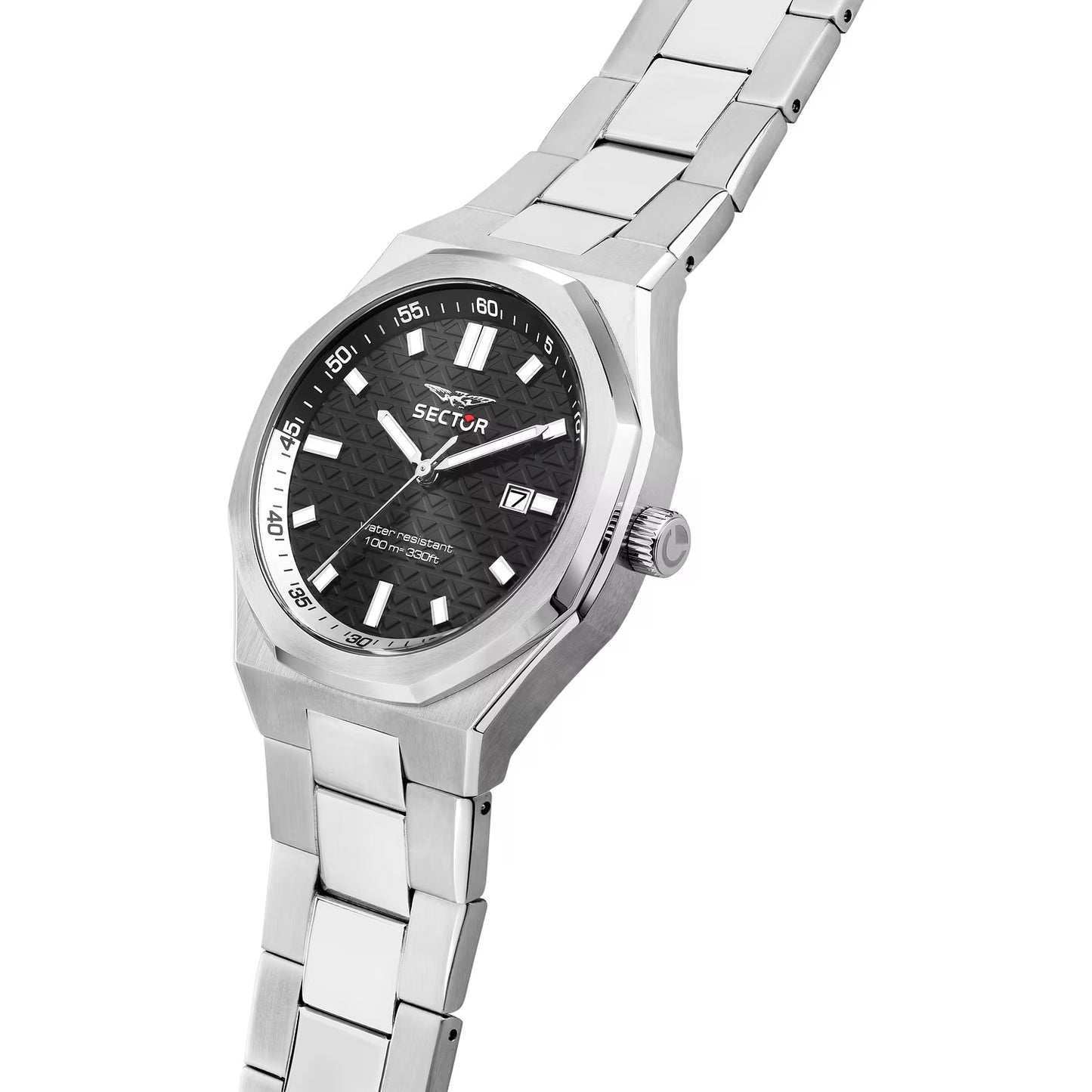 Orologio Sector Otto150 42 Mm Acciaio Braccialato Quadrante Nero
