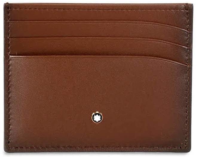 Portacarte Di Credito Montblanc Meisterstuck Selection Pelle Marrone 6 Scomparti