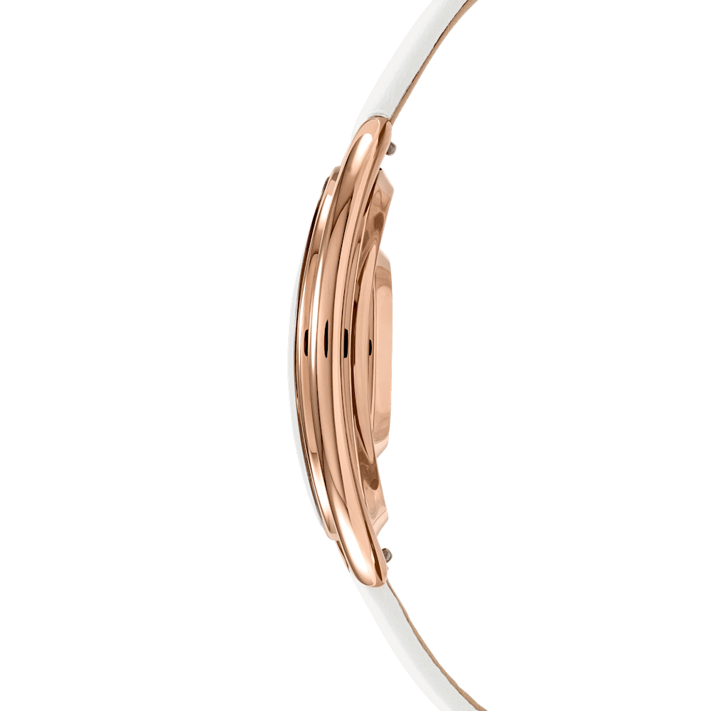 Orologio Swarovski Crystalline Oval Pvd Oro Rosa Pelle Bianca