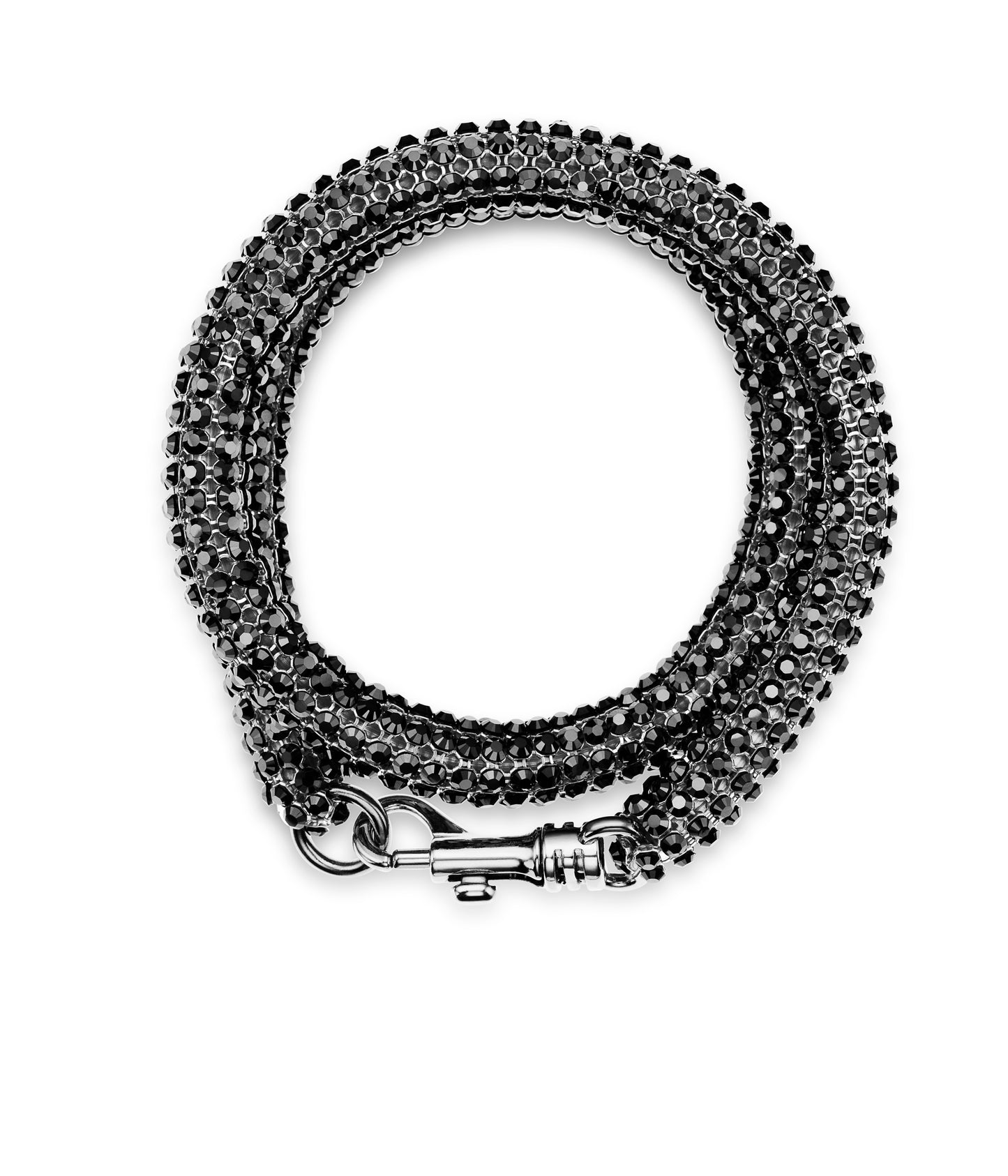 Bracciale Swarovski Bolster Double, Nero, Placcato palladio