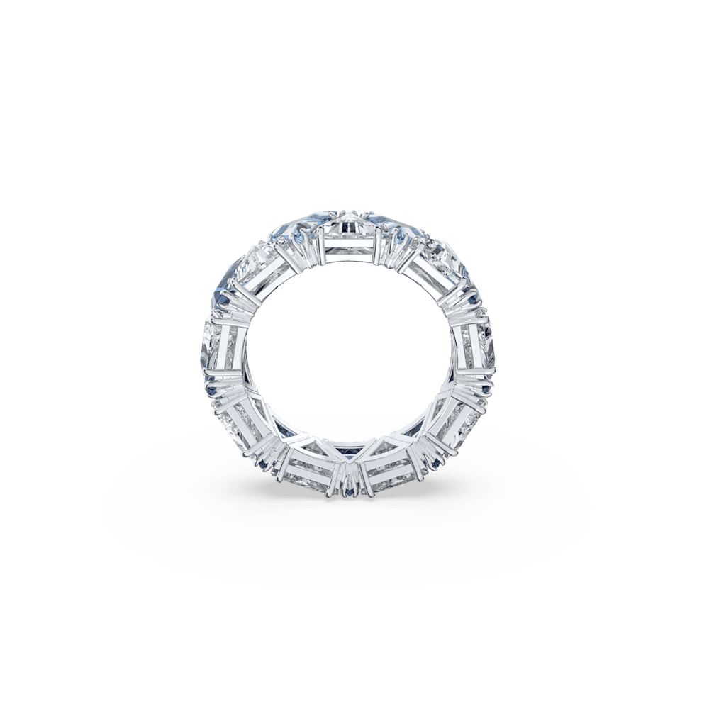 Anello Swarovski Cocktail Ortyx Taglio triangolo Blu Placcato Rodio - Misura 52