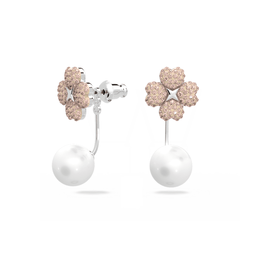 Orecchini Swarovski Jacket Latisha Fiore Rosa Placcato Rodio
