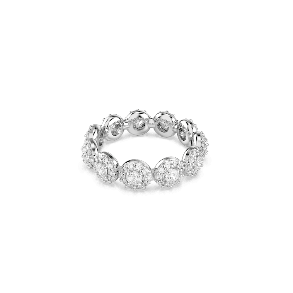 Anello Swarovski Una Angelic, Taglio Round, Bianco, Placcato rodio - Misura 52