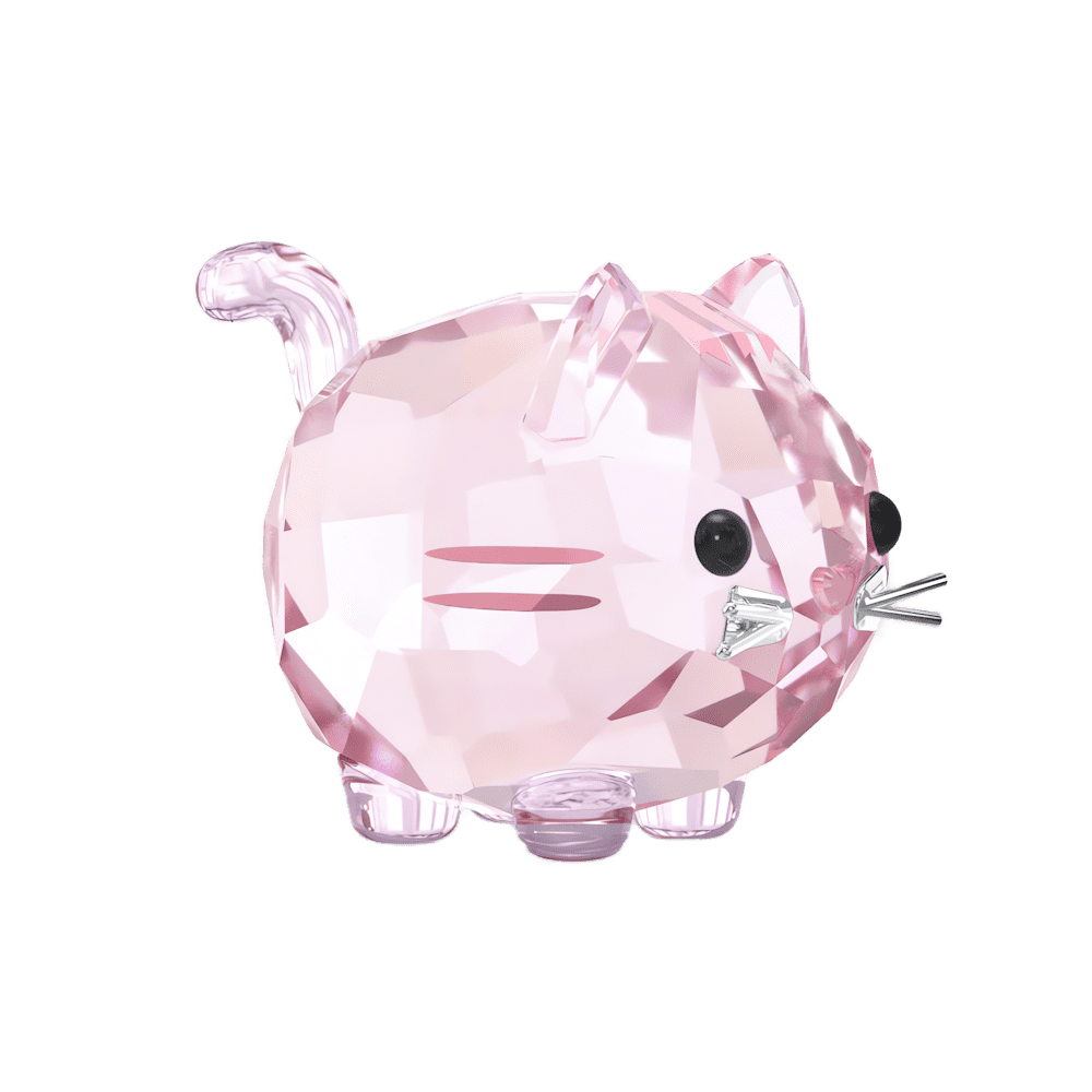 Oggettistica Swarovski Chubby Cats Gatto Rosa